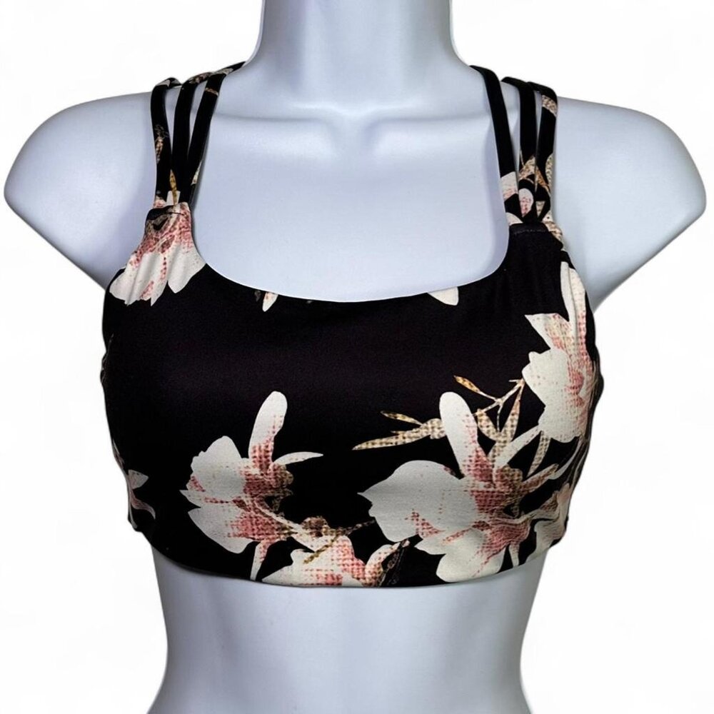 Athleta Hyper Focused Floral Strappy Sports Bra
